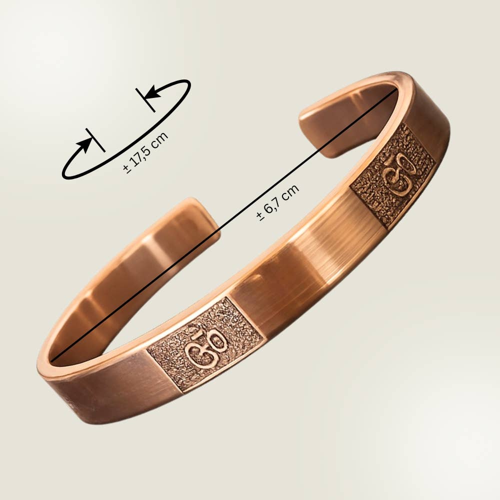 Pulsera de cobre con símbolos Ohm