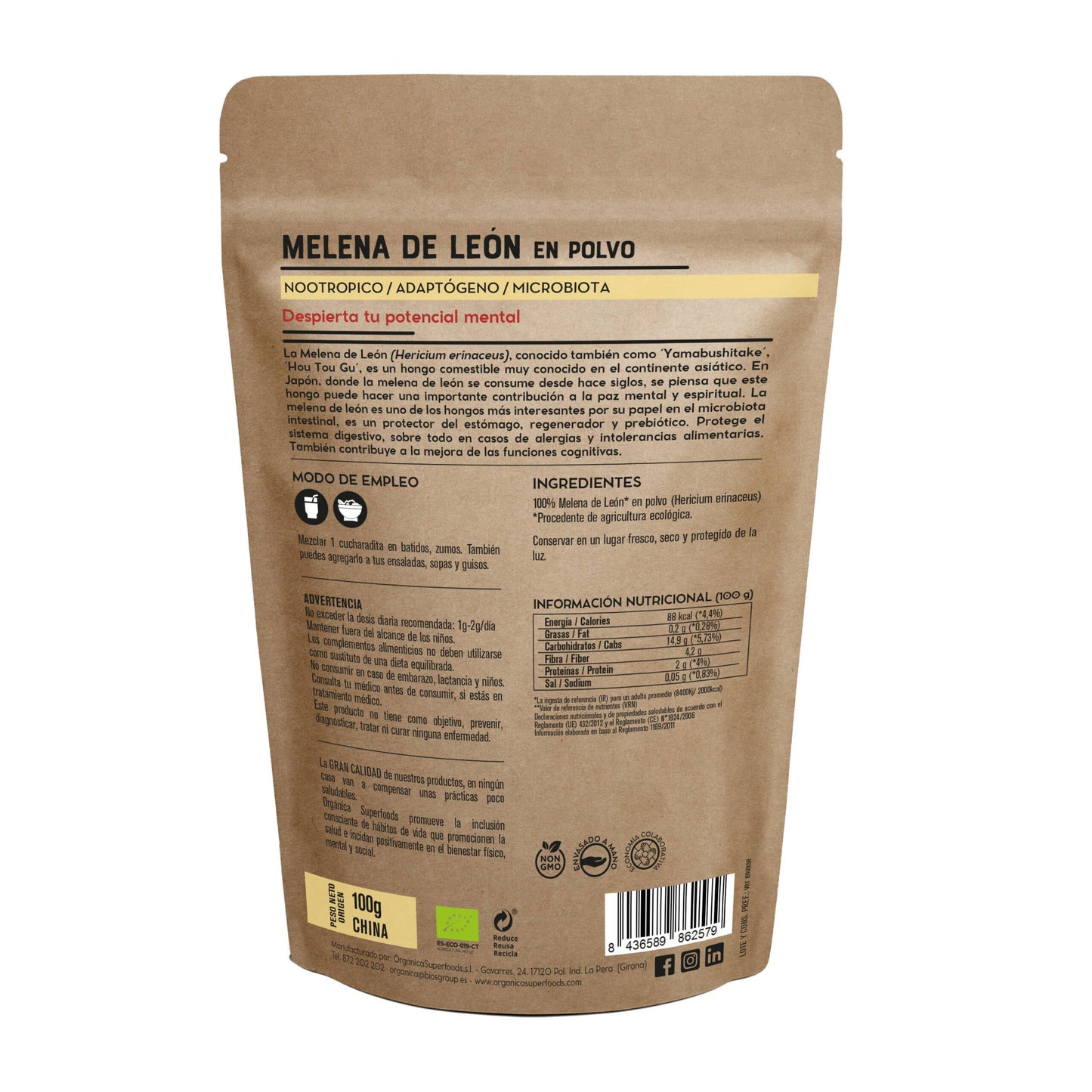 Melena de León en polvo Ecológica - 100g