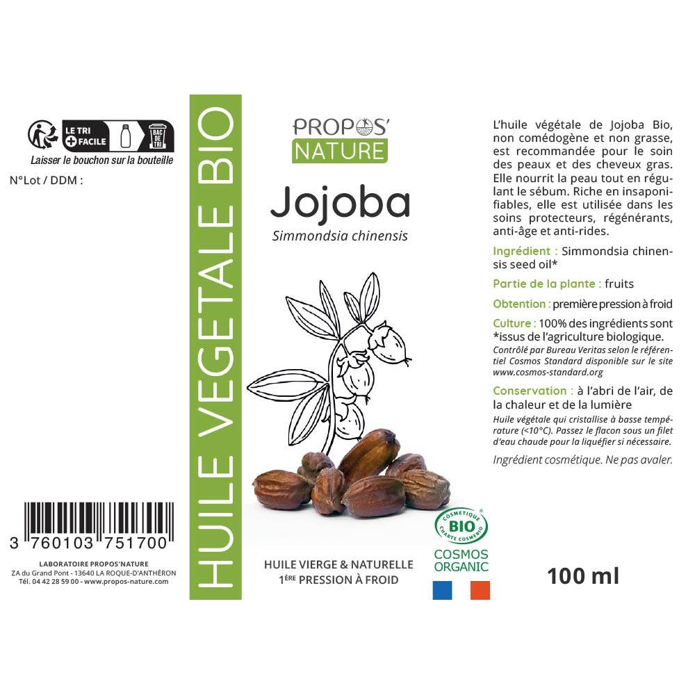 Aceite de jojoba ecológico - 50 ml, 100 ml, 500 ml