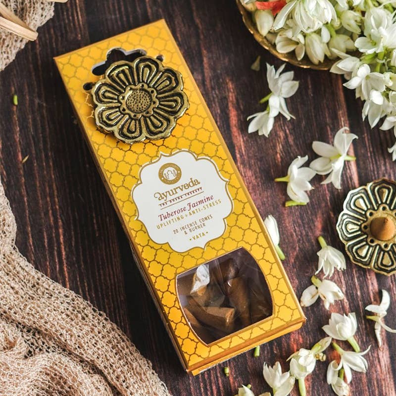 Canción de la India - Ayurveda - Conos de incienso Tuberosa Jazmín