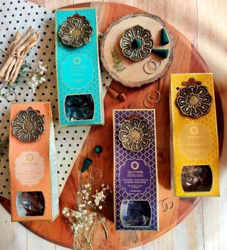 Canción de la India - Ayurveda - Conos de incienso Salvia menta