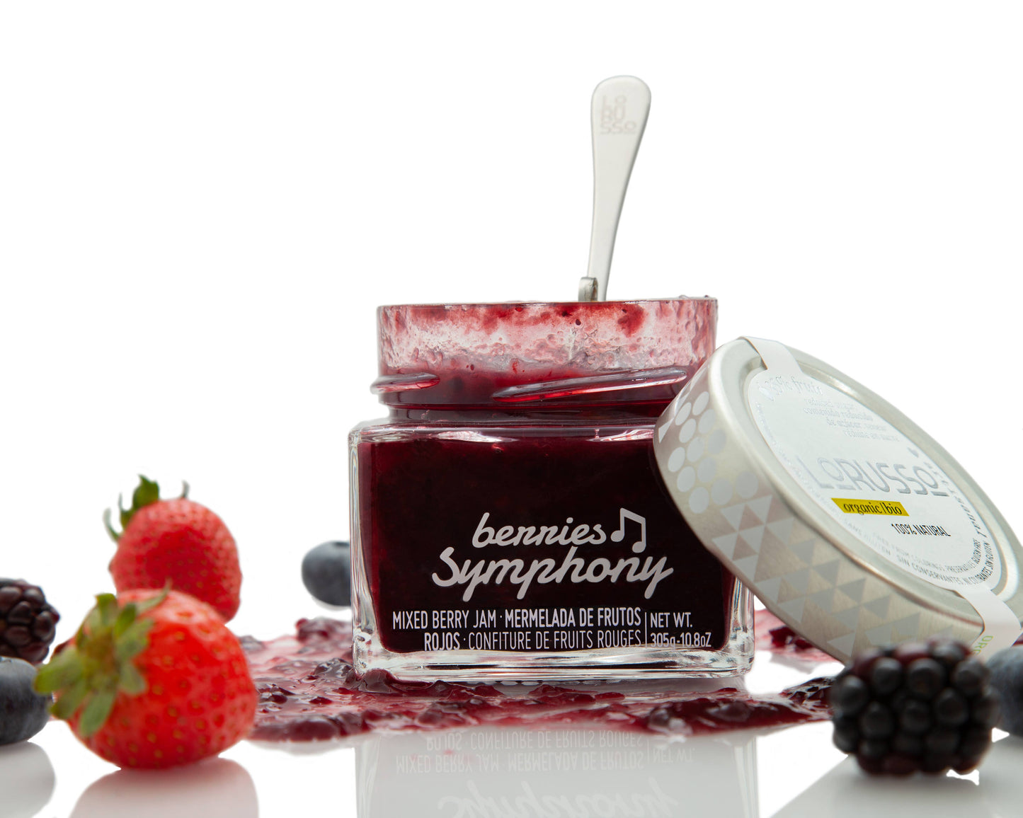 Mermelada ecológica artesanal de frutos rojos 85% fruta 305g