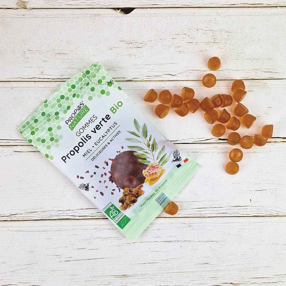 Pastillas de Propolis Verde y Miel Orgánica - Dolor de Garganta - 45 g