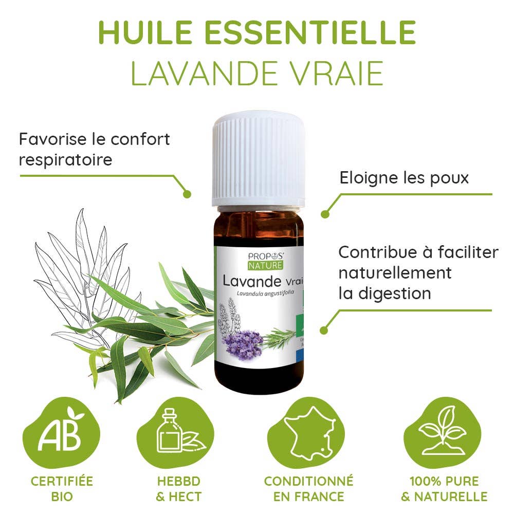 Aceite esencial orgánico de lavanda verdadera 10 ml
