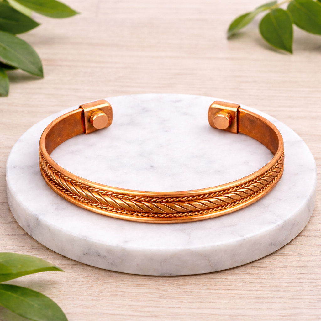 Pulsera de pinza para la salud de cobre/latón Om Namah Shivaya con