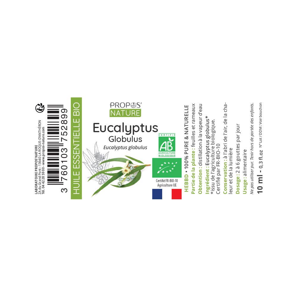 Aceite Esencial Orgánico de Eucalyptus globulus 10 ml