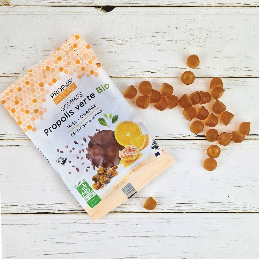 Pastillas de Propolis Verde y Miel Orgánica - Dolor de Garganta - 45 g