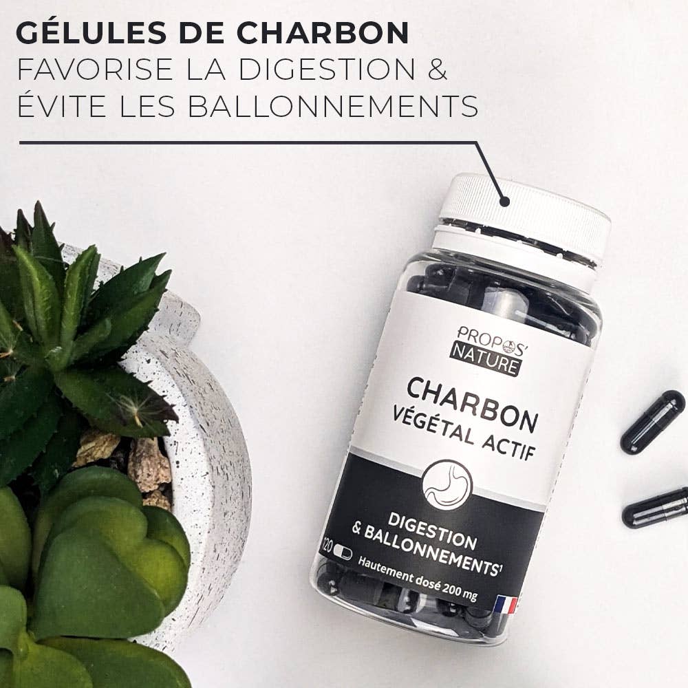 Carbón activado 100 % natural, 200 mg, 120 cápsulas
