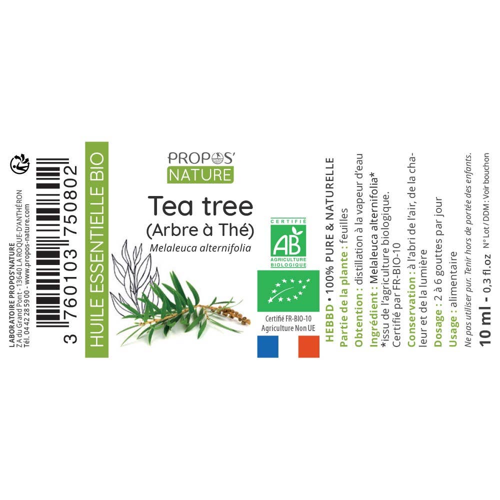 Aceite Esencial de Árbol de Té Orgánico 10ml