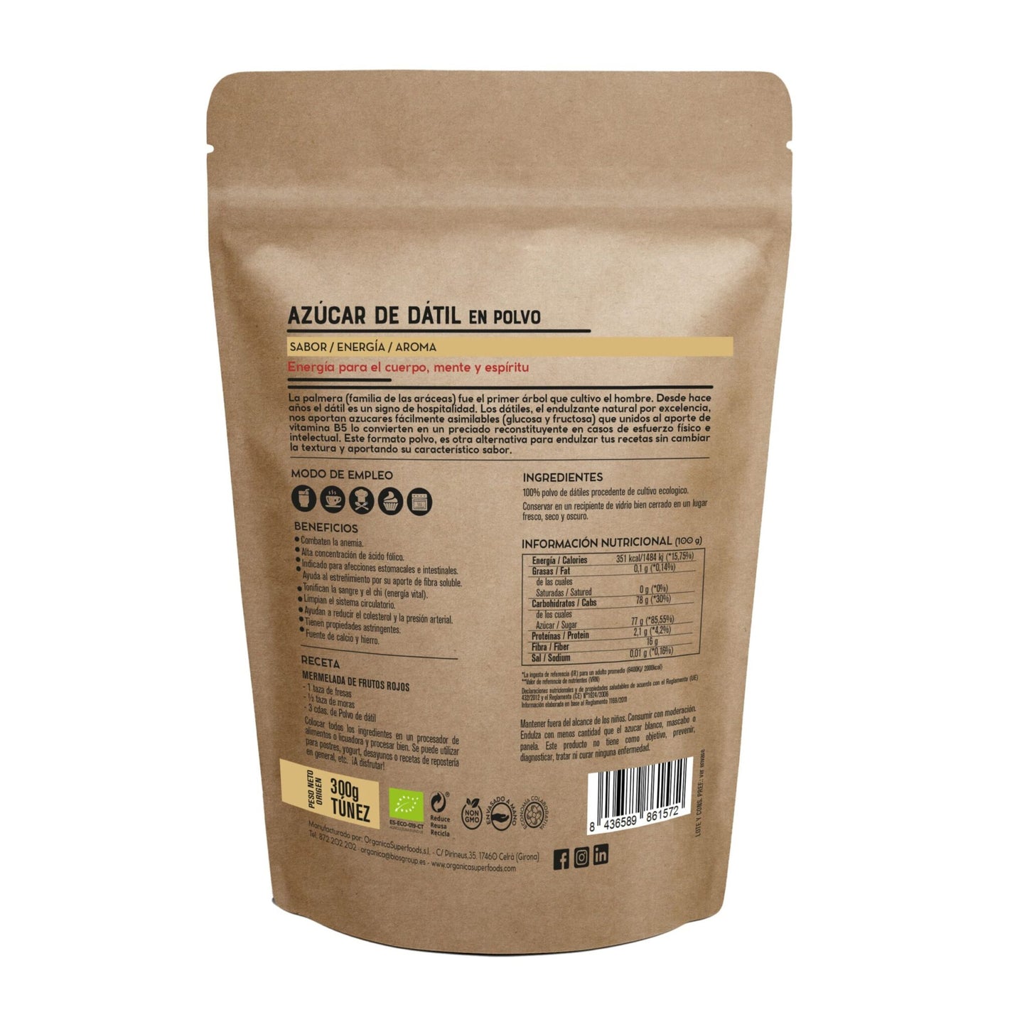 Azúcar de Dátil en polvo BIO