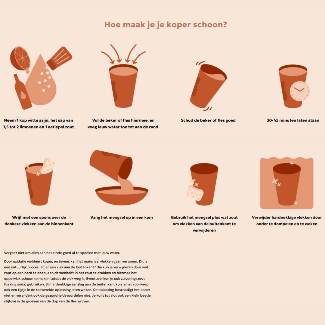 Botella de agua de cobre puro con patrón grabado mate ± 750 ml (pesada)