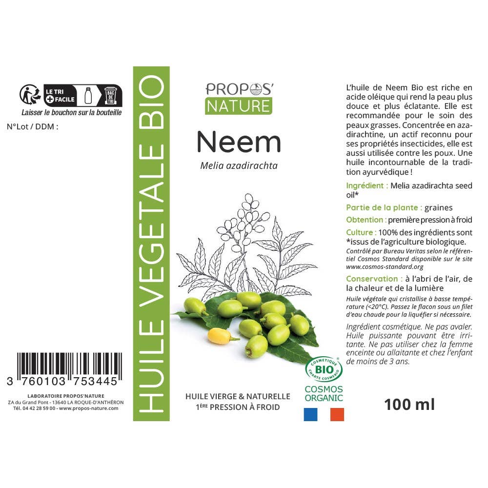 Aceite de Neem ecológico - 50 ml, 100 ml, 500 ml