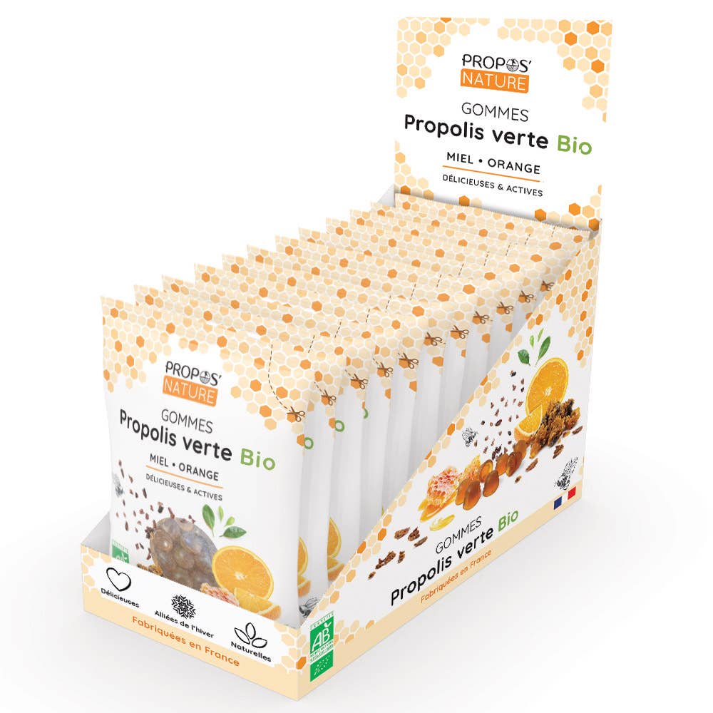 Pastillas de Propolis Verde y Miel Orgánica - Dolor de Garganta - 45 g