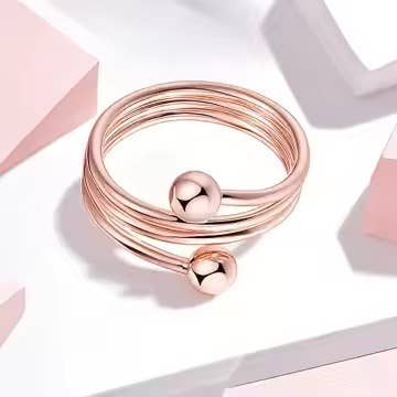 Anillo de salud de cobre magnético con bolitas