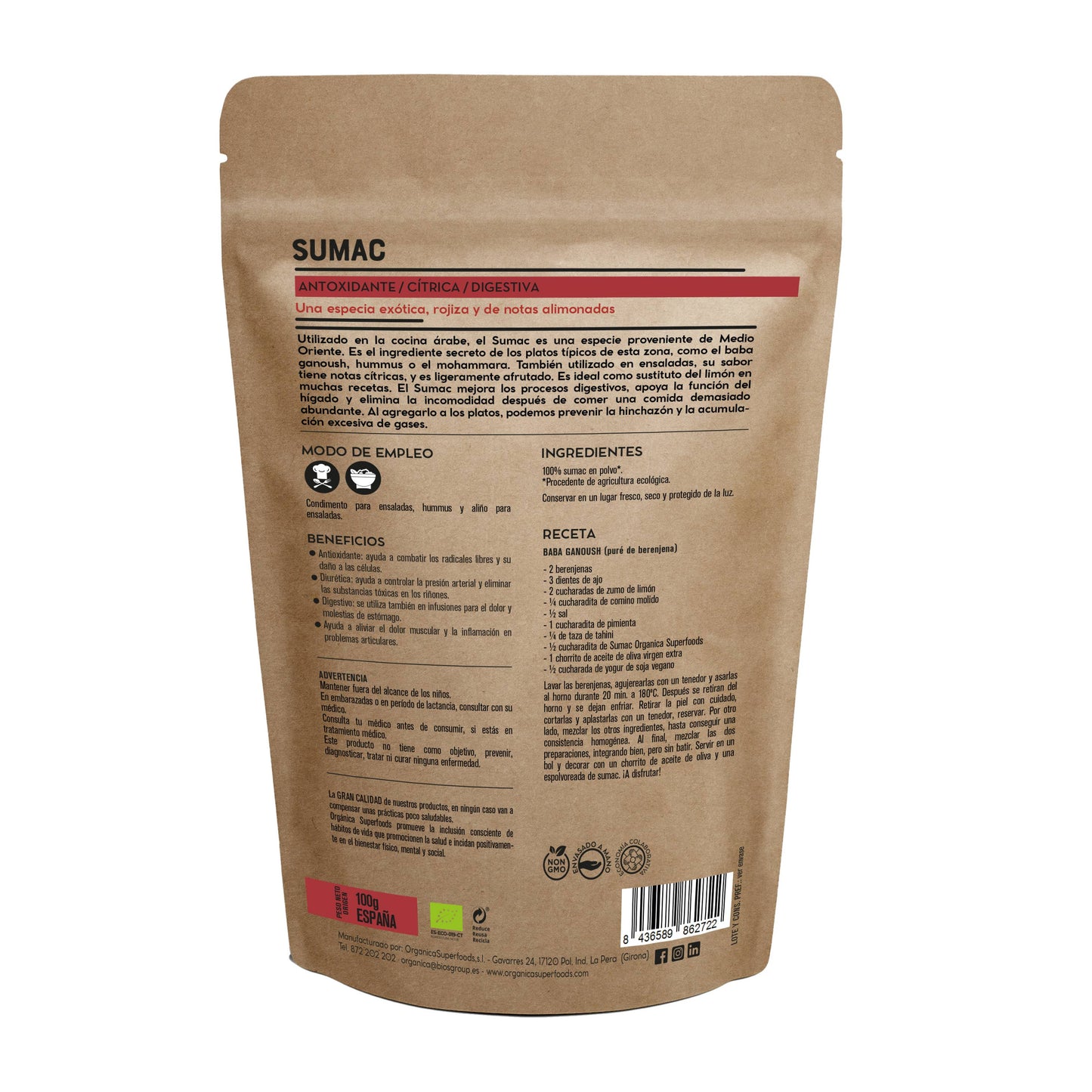 Sumac (zumaque) Ecológico - 100g