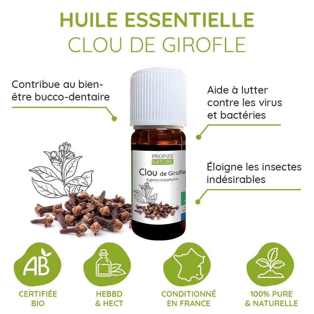 Aceite esencial orgánico de clavo 10 ml