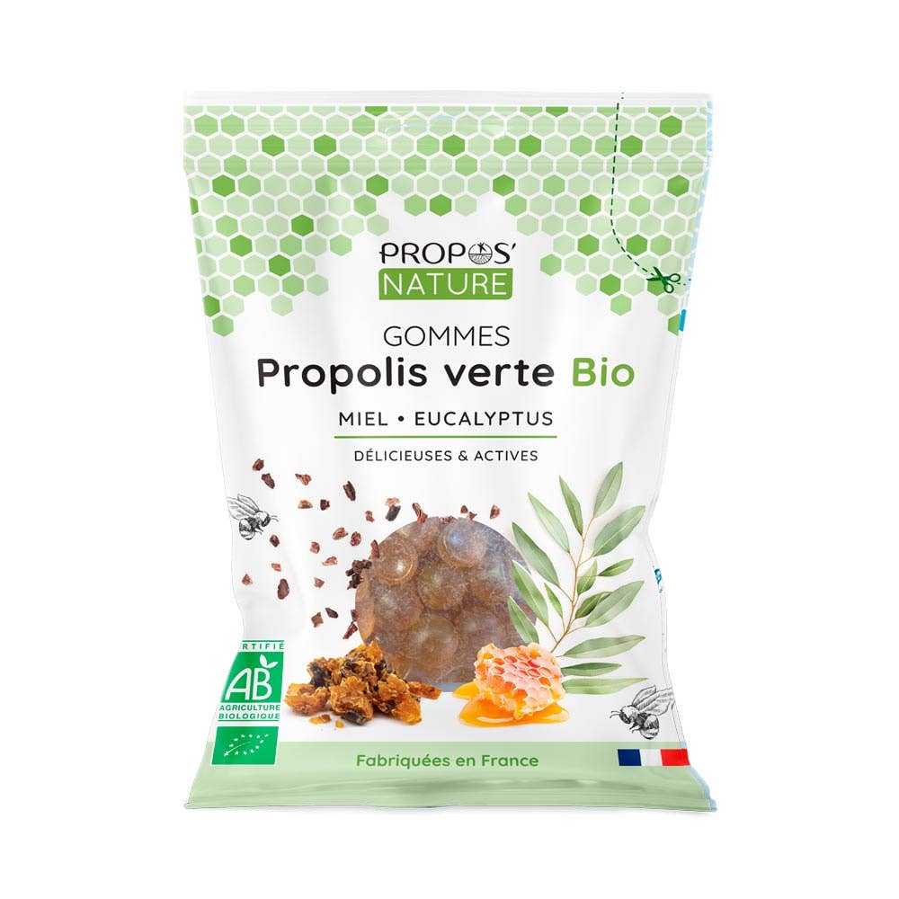 Pastillas de Propolis Verde y Miel Orgánica - Dolor de Garganta - 45 g