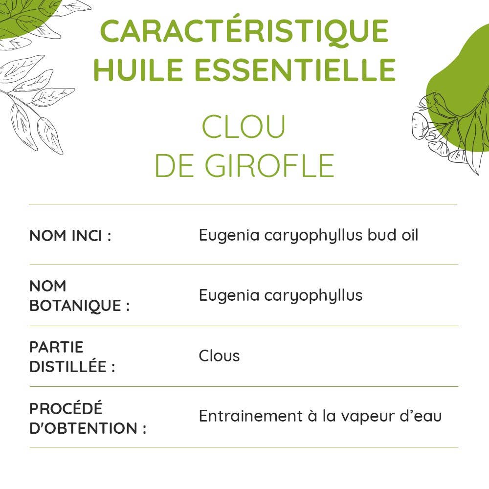 Aceite esencial orgánico de clavo 10 ml